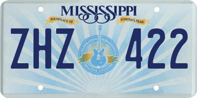 MS license plate ZHZ422