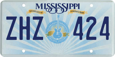 MS license plate ZHZ424