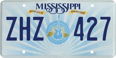 MS license plate ZHZ427