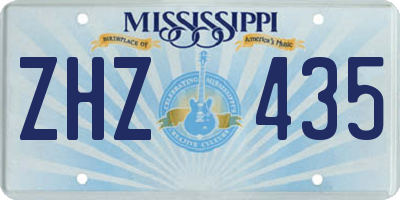 MS license plate ZHZ435