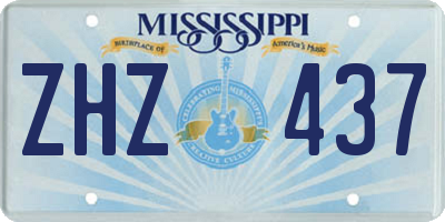 MS license plate ZHZ437