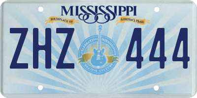 MS license plate ZHZ444