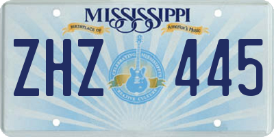 MS license plate ZHZ445