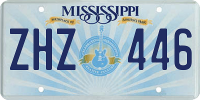MS license plate ZHZ446