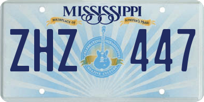 MS license plate ZHZ447