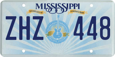 MS license plate ZHZ448