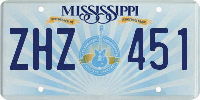 MS license plate ZHZ451