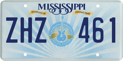 MS license plate ZHZ461