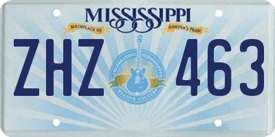 MS license plate ZHZ463