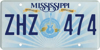 MS license plate ZHZ474