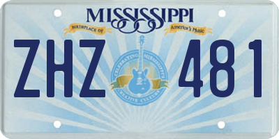 MS license plate ZHZ481