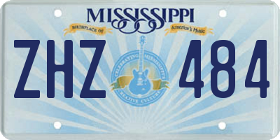 MS license plate ZHZ484
