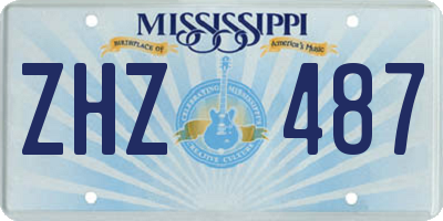 MS license plate ZHZ487