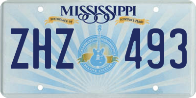 MS license plate ZHZ493