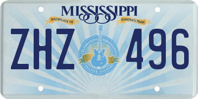 MS license plate ZHZ496