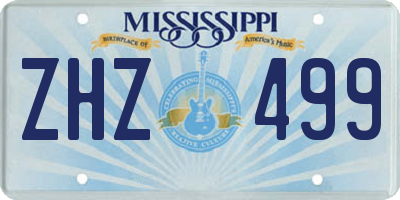 MS license plate ZHZ499