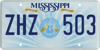MS license plate ZHZ503