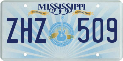 MS license plate ZHZ509