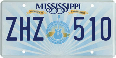 MS license plate ZHZ510