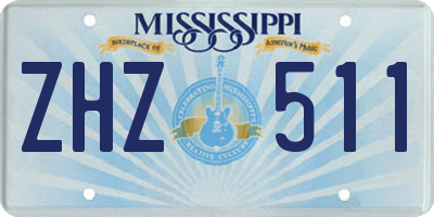MS license plate ZHZ511