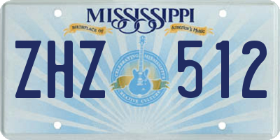 MS license plate ZHZ512