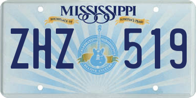 MS license plate ZHZ519
