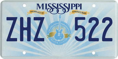 MS license plate ZHZ522