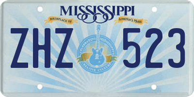 MS license plate ZHZ523