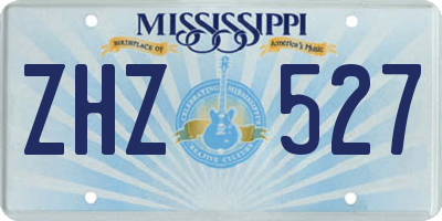 MS license plate ZHZ527