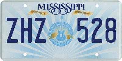 MS license plate ZHZ528