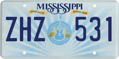 MS license plate ZHZ531
