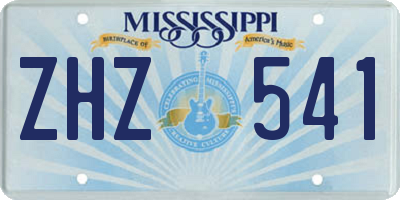 MS license plate ZHZ541