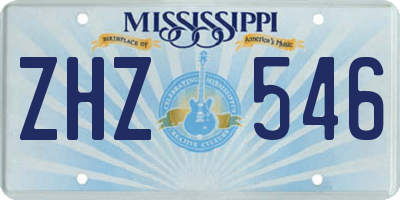 MS license plate ZHZ546