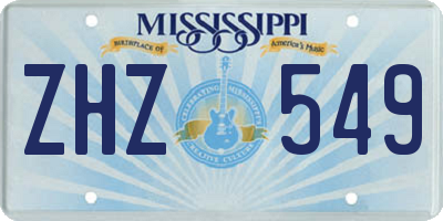 MS license plate ZHZ549