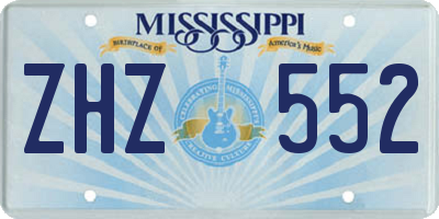 MS license plate ZHZ552