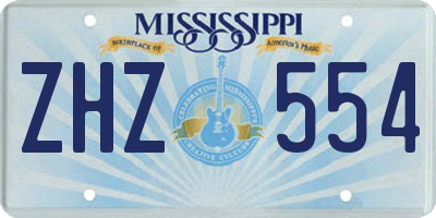 MS license plate ZHZ554