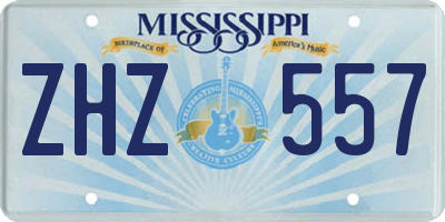 MS license plate ZHZ557