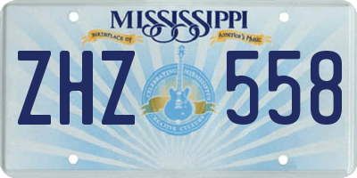 MS license plate ZHZ558