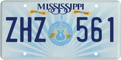 MS license plate ZHZ561