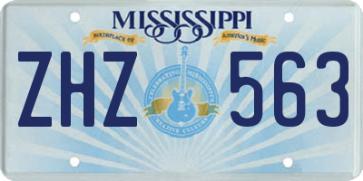 MS license plate ZHZ563