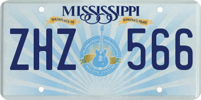 MS license plate ZHZ566