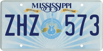 MS license plate ZHZ573