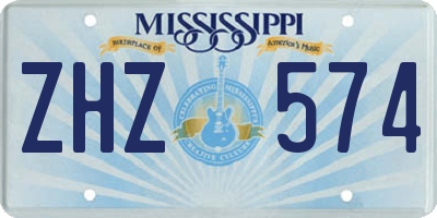 MS license plate ZHZ574