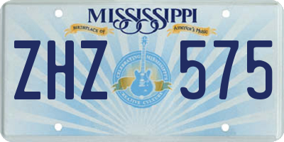 MS license plate ZHZ575