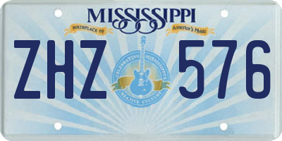 MS license plate ZHZ576