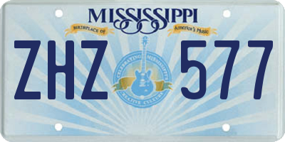 MS license plate ZHZ577