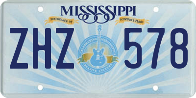 MS license plate ZHZ578