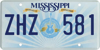 MS license plate ZHZ581