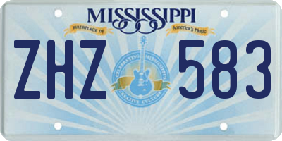 MS license plate ZHZ583