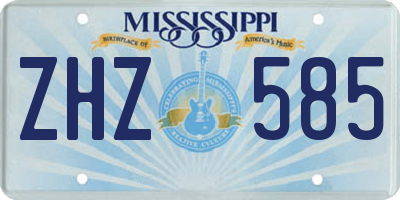 MS license plate ZHZ585